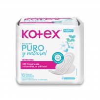 KOTEX TOALLA X10 PURO Y NATURAL