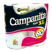 CAMPANITA PAPEL HIGIENICO X4 80 SOFT  