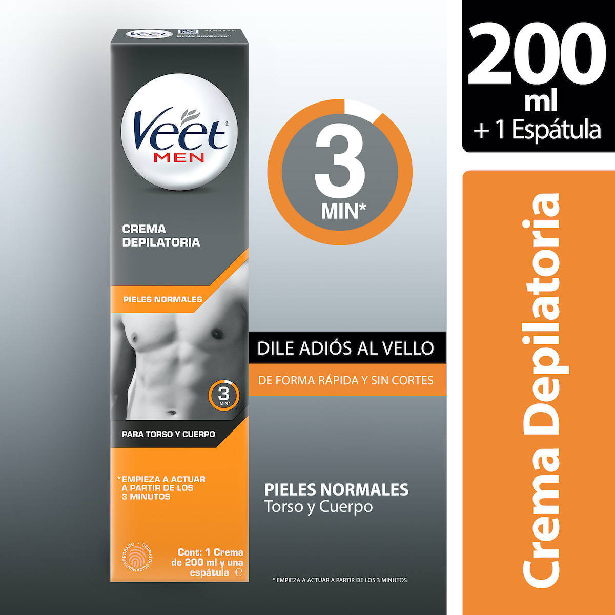 Crema Depilatoria de Ducha Veet for Men Piel Normal